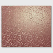 Roze Rose Gold Blush Peach Animal Skin Leopard Cadeaupapier (Vlak)