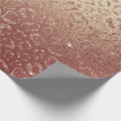Roze Rose Gold Blush Peach Animal Skin Leopard Cadeaupapier (Hoek)