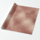 Roze Rose Gold Blush Peach Shiny Glass Poeder Cadeaupapier (Uitgerold)
