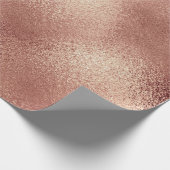 Roze Rose Gold Blush Peach Shiny Glass Poeder Cadeaupapier (Hoek)