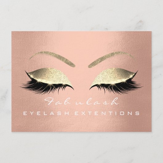 Roze Rose Gold Blush Skinny Eyes Gift Kaart (Achterkant)