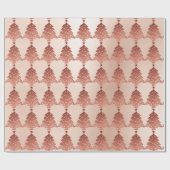 Roze Rose Gold Blush Skinny kerstboomsterren Cadeaupapier (Vlak)