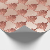 Roze Rose Gold Blush Skinny kerstboomsterren Cadeaupapier (Hoek)