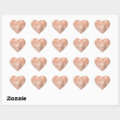 Roze Rose Gold Blush Weddenschap Monogram Hart Hart Sticker (Vel)