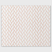 Roze Rose Gold Blush White Bricks Zig Zag Cadeaupapier (Vlak)