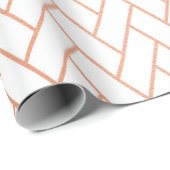 Roze Rose Gold Blush White Bricks Zig Zag Cadeaupapier (Rol Hoek)