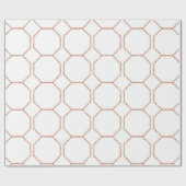Roze Rose Gold Blush White Geometry Hexagon Cadeaupapier (Vlak)