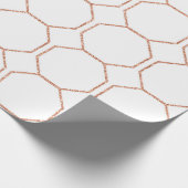 Roze Rose Gold Blush White Geometry Hexagon Cadeaupapier (Hoek)