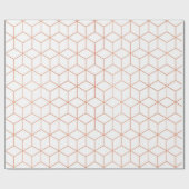 Roze Rose Gold Blush White Geometry Square 3D Cadeaupapier (Vlak)