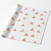 Roze Rose Gold Blush White Geometry Triangles VIP Cadeaupapier (Uitgerold)