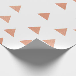 Roze Rose Gold Blush White Geometry Triangles VIP Cadeaupapier