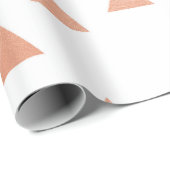 Roze Rose Gold Blush White Geometry Triangles VIP Cadeaupapier (Rol Hoek)