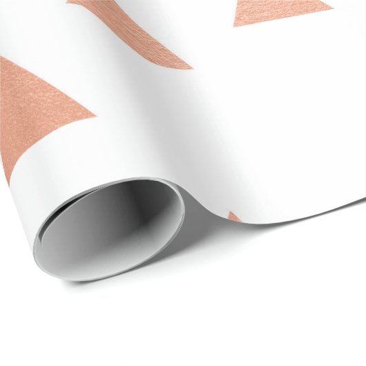 Roze Rose Gold Blush White Geometry Triangles VIP Cadeaupapier (Rol Hoek)