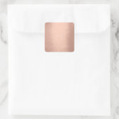 Roze Rose Gold Blush White Powder Minimale monogra Vierkante Sticker (Tas)