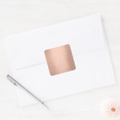Roze Rose Gold Blush White Powder Minimale monogra Vierkante Sticker (Envelop)