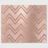 Roze Rose Gold Blush Zig Zag Chevron Stripes Cadeaupapier (Vlak)