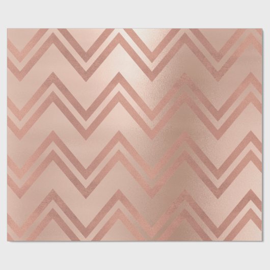 Roze Rose Gold Blush Zig Zag Chevron Stripes Cadeaupapier (Vlak)