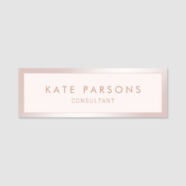 Roze Rose Gold Border Beauty Spa Name Tag
