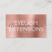 Roze Rose Gold Borhed Metal Eyelash Extensions Visitekaartje (Voorkant)