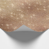 Roze Rose Gold Brush Sparkly Diamond Metallic Cadeaupapier (Hoek)