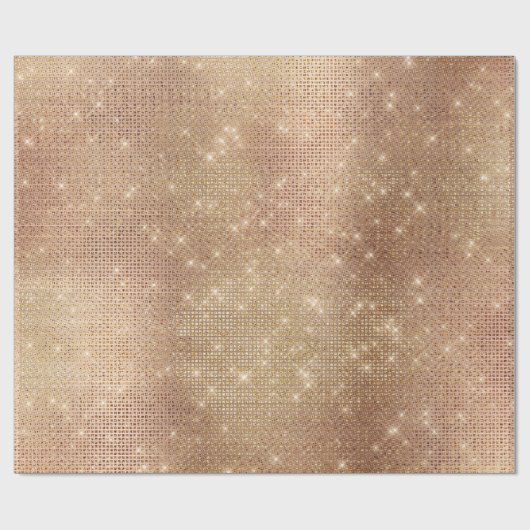 Roze Rose Gold Brush Sparkly Diamond Metallic Cadeaupapier (Vlak)