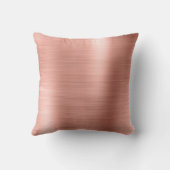 Roze Rose Gold Brushed Metal Monogram Name Kussen (Achterkant)