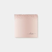 Roze Rose Gold Brushed Metal Monogram Name Post-it® Notes (Voorkant)