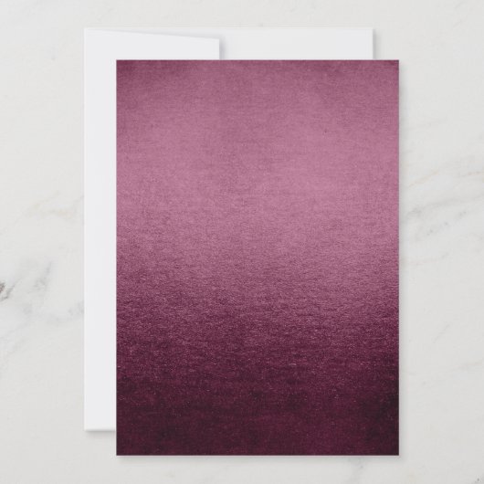 Roze Rose Gold Burgundy Floral Quinceanera Invite Kaart (Achterkant)