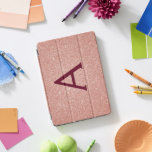 Roze Rose Gold Burgundy Glitter Sparkle Monogram iPad Pro Cover<br><div class="desc">Roze Rose Gold en Bourgogne Marsala Faux Glitter en Sparkle Elegant Monogram Hoesje. Dit hoesje kan worden aangepast om uw initiaal en voornaam op te nemen.</div>
