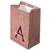 Roze Rose Gold Burgundy Glitter Sparkle Monogram Medium Cadeauzakje (Voorkant Gekanteld)