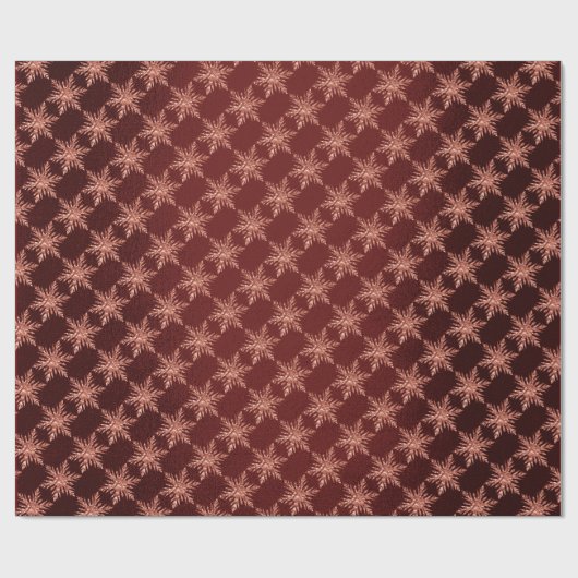Roze Rose Gold Burgundy Merry Snowflake Cadeaupapier (Vlak)