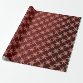 Roze Rose Gold Burgundy Merry Snowflake Cadeaupapier