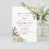 Roze Rose Gold Champaigne Floral Birthday Bridal Kaart (Staand voorkant)