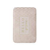 Roze Rose Gold Chevron Hallo Prachtige Bath Mat (Voorkant Verticaal)