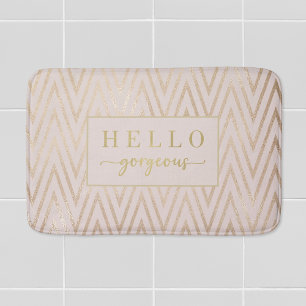 Roze Rose Gold Chevron Hallo Prachtige Bath Mat