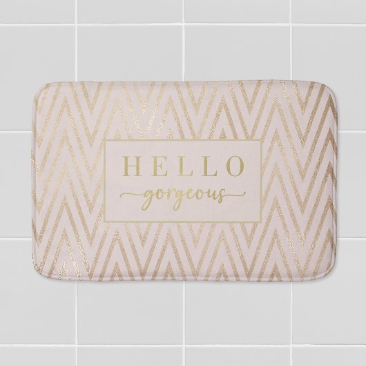 Roze Rose Gold Chevron Hallo Prachtige Bath Mat