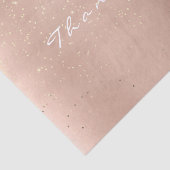 Roze Rose Gold Confetti Blush Bedankt voor je naam Tissuepapier (Detail)