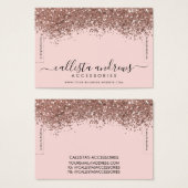 Roze Rose Gold Confetti Glitter Bracelet display Visitekaartje (Voorkant /achterkant)
