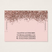 Roze Rose Gold Confetti Glitter Bracelet display Visitekaartje (Achterkant)