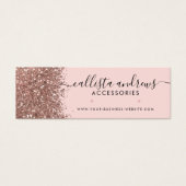 Roze Rose Gold Confetti Glitter Earning Display Mini Visitekaartjes (Voorkant)