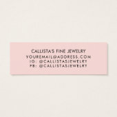 Roze Rose Gold Confetti Glitter Earning Display Mini Visitekaartjes (Achterkant)