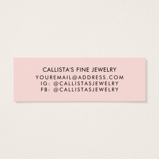 Roze Rose Gold Confetti Glitter Earning Display Mini Visitekaartjes (Achterkant)