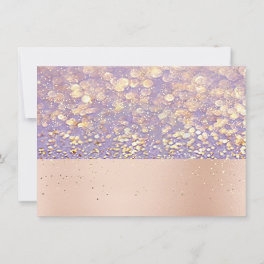 Roze Rose Gold Confetti Paarse Makeup Gift Kaart (Achterkant)