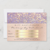 Roze Rose Gold Confetti Paarse Makeup Gift Kaart (Voorkant)