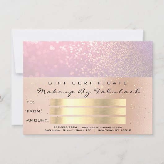Roze Rose Gold Confetti QR Code Logo Beauty Studio (Voorkant)