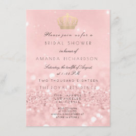 Roze Rose Gold Crown Royal Glitter Vrijgezellenfee Kaart