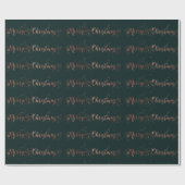 Roze Rose Gold Deep Green-kerstscript Cadeaupapier (Vlak)