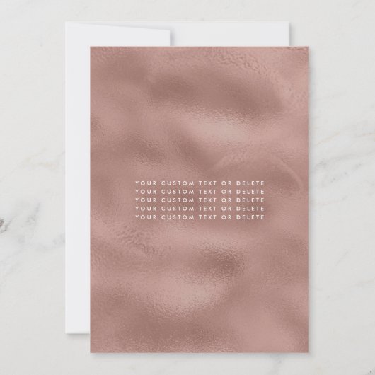 Roze Rose Gold Diamond Tiara Dress Quinceanera Kaart (Achterkant)