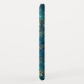 Roze Rose Gold Dragonfly op Turquoise Blue Folie Case-Mate iPhone Case (Achterkant/rechts)