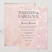 Roze Rose Gold Dress 13 & Fabulous 13th Birthday Kaart (Voorkant / Achterkant)